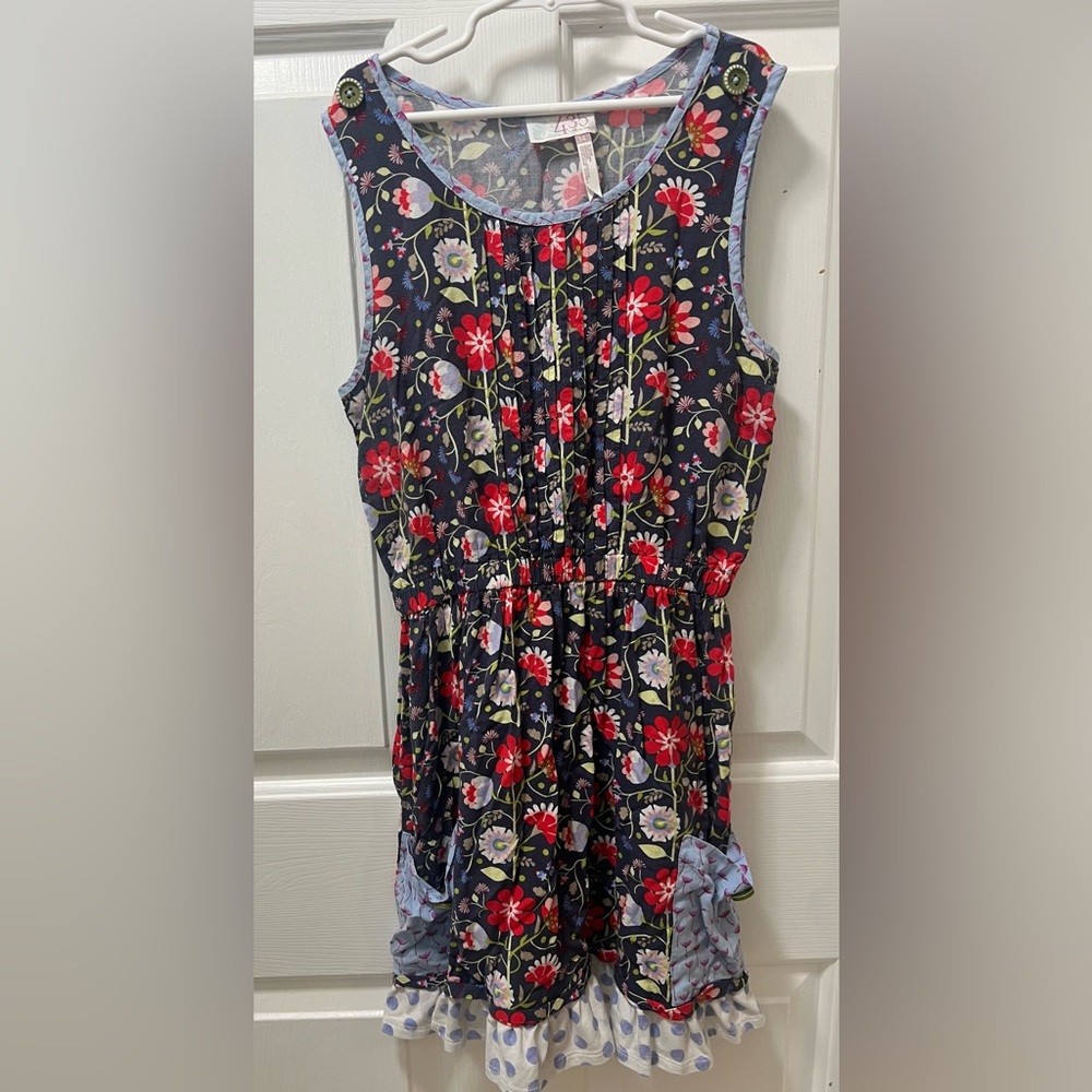 435 By Matilda Jane Floral Sleeveless Dress with Ruffle Hem